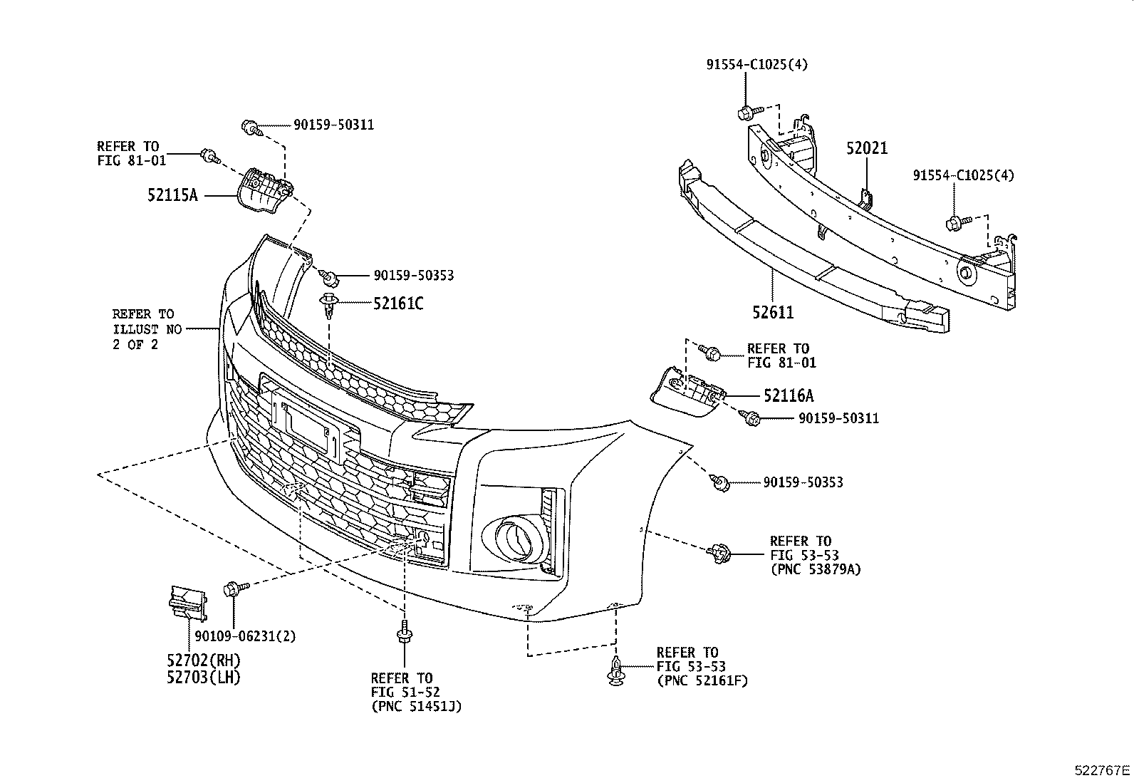 52030-58030 COVER ASSY, FRONT BUMPER HOLE, RH product image