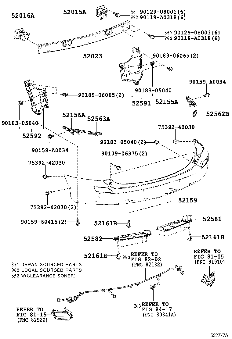 52592-0R030 SEAL, REAR BUMPER SIDE, LH product image