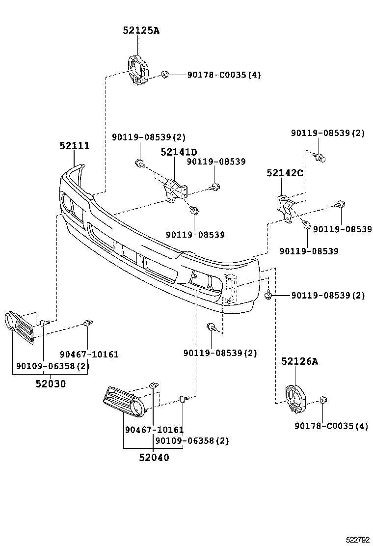 52018-0S900 BUMPER ASSY, FRONT product image