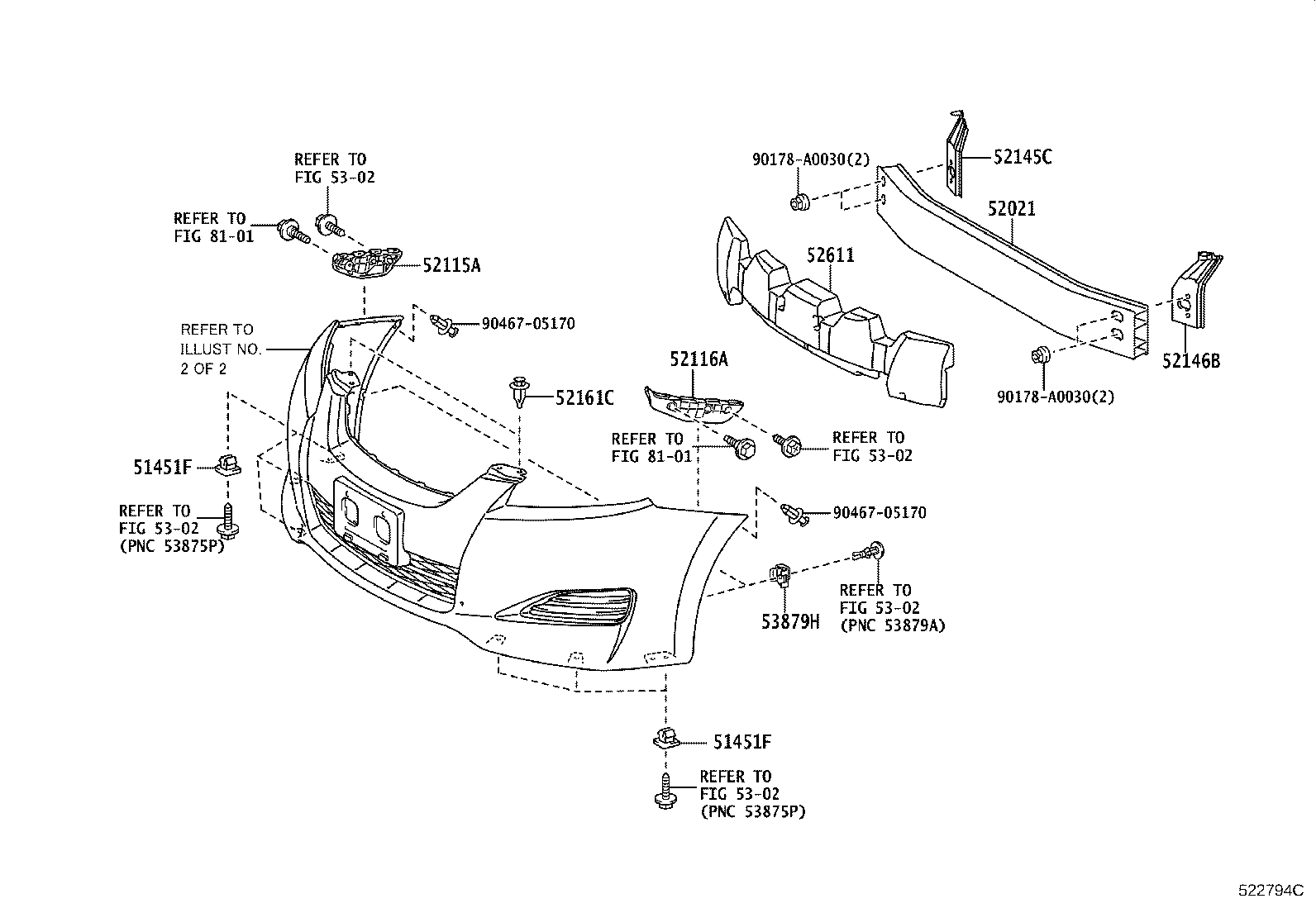 52021-02160 REINFORCEMENT SUB-ASSY, FRONT BUMPER product image