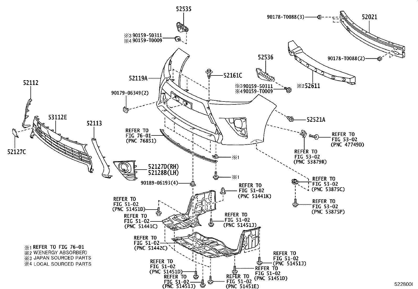 52611-0D060 ABSORBER, FRONT BUMPER ENERGY product image