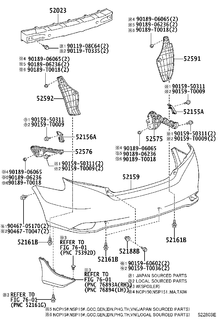 52155-0D080 SUPPORT, REAR BUMPER SIDE, RH product image