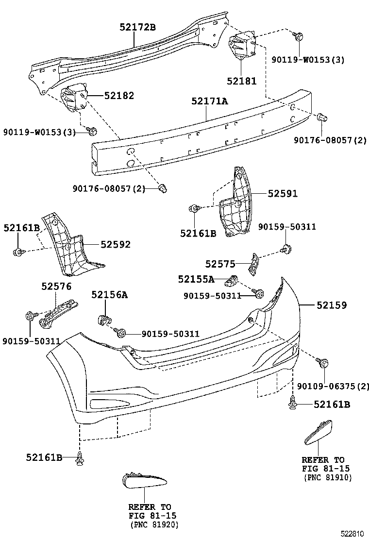 52592-0D290 SEAL, REAR BUMPER SIDE, LH product image