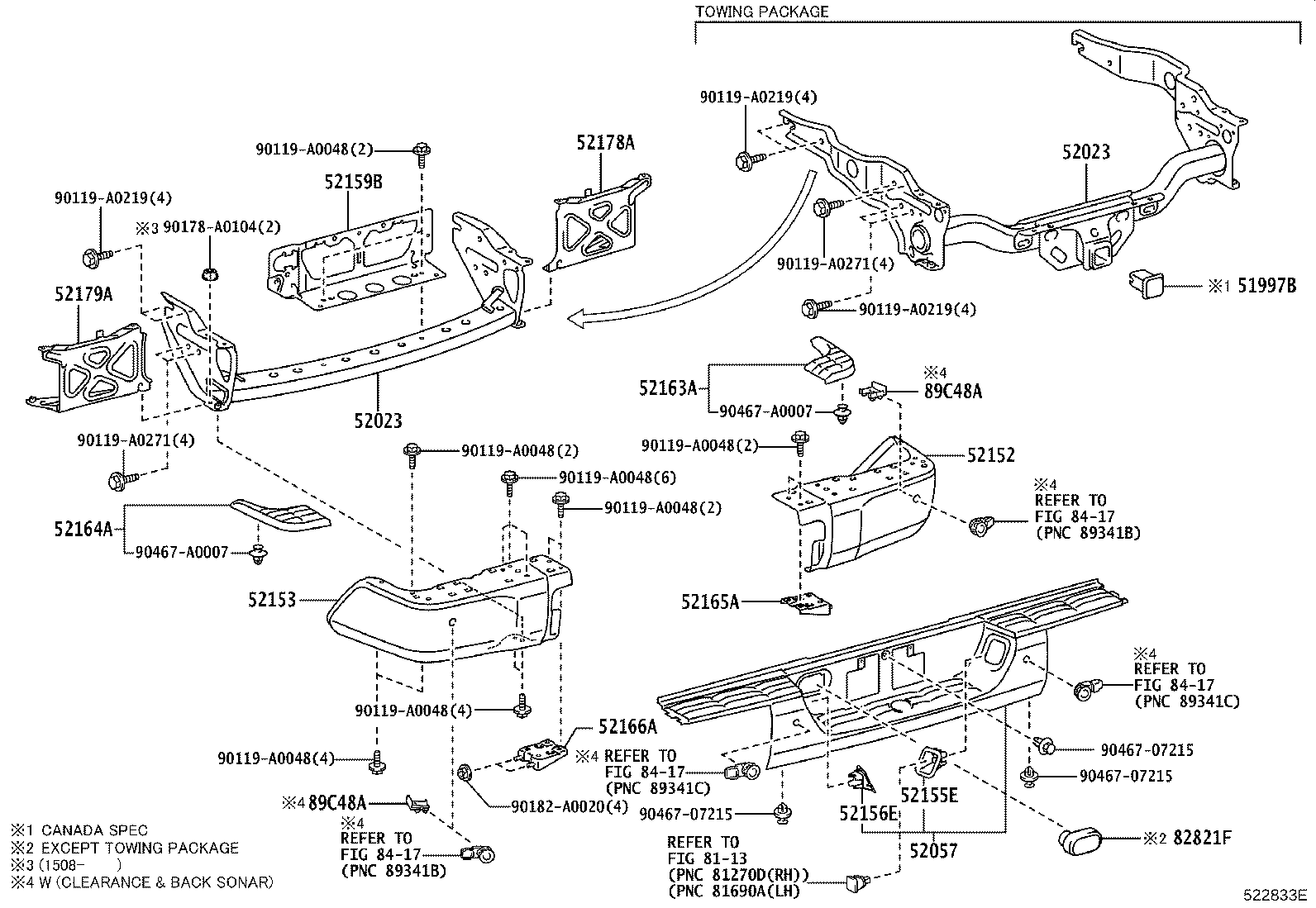 51908-0C040 REINFORCEMENT SUB-ASSY, REAR BUMPER product image
