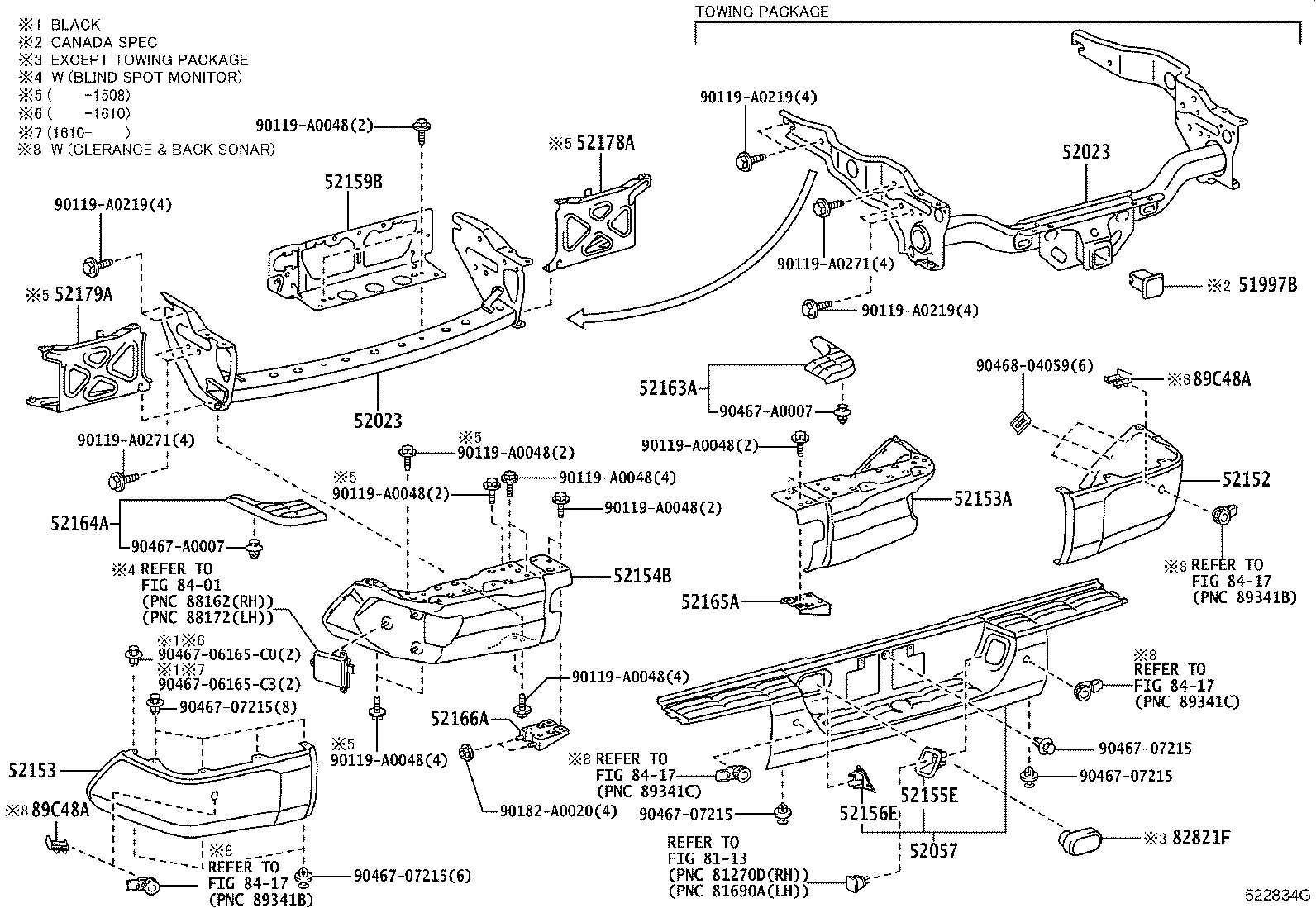 51908-0C040 REINFORCEMENT SUB-ASSY, REAR BUMPER product image