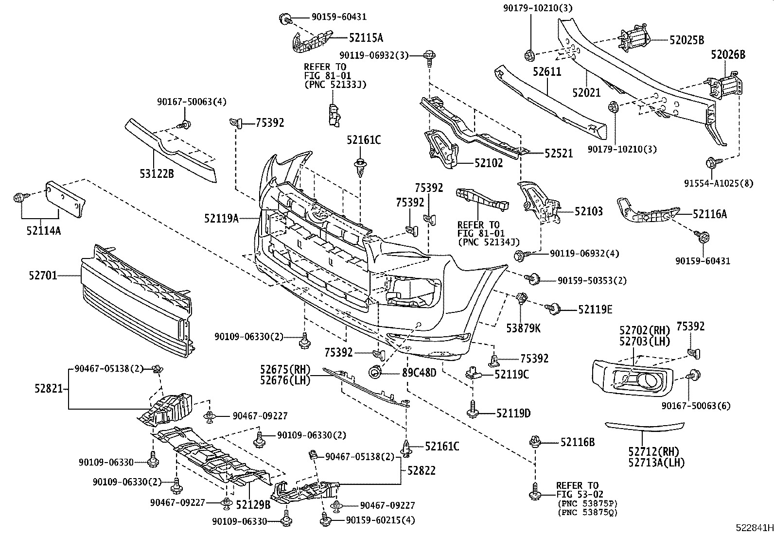 52116-35140 RETAINER, FRONT BUMPER product image