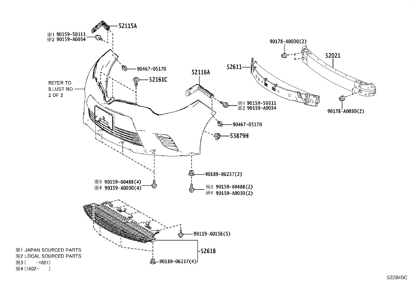 52114-02090 BRACKET, FRONT BUMPER EXTENSION MOUNTING product image