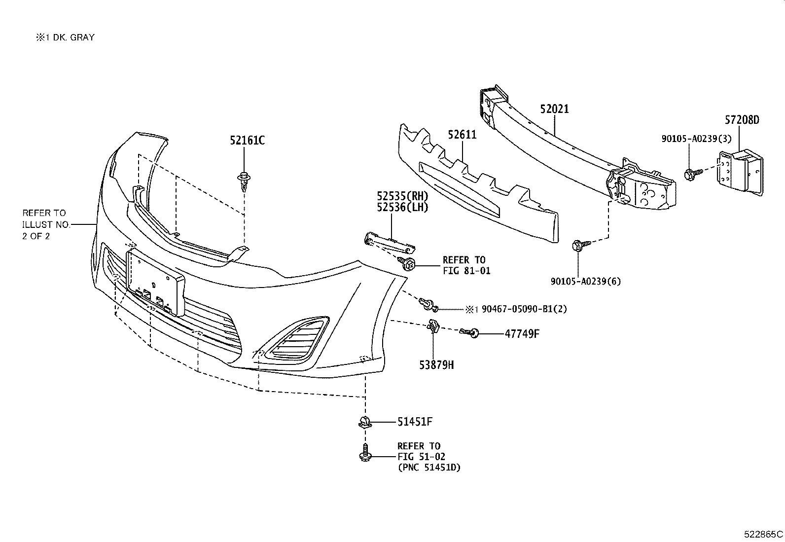 52114-06170 BRACKET, FRONT BUMPER EXTENSION MOUNTING product image