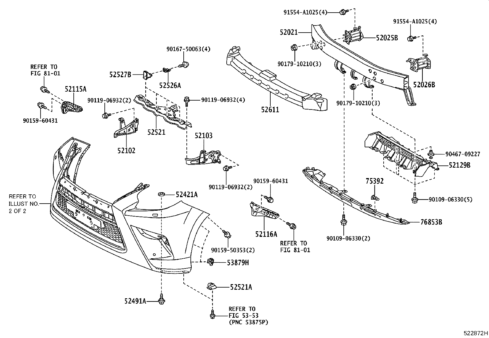 52114-60120 BRACKET, FRONT BUMPER EXTENSION MOUNTING product image