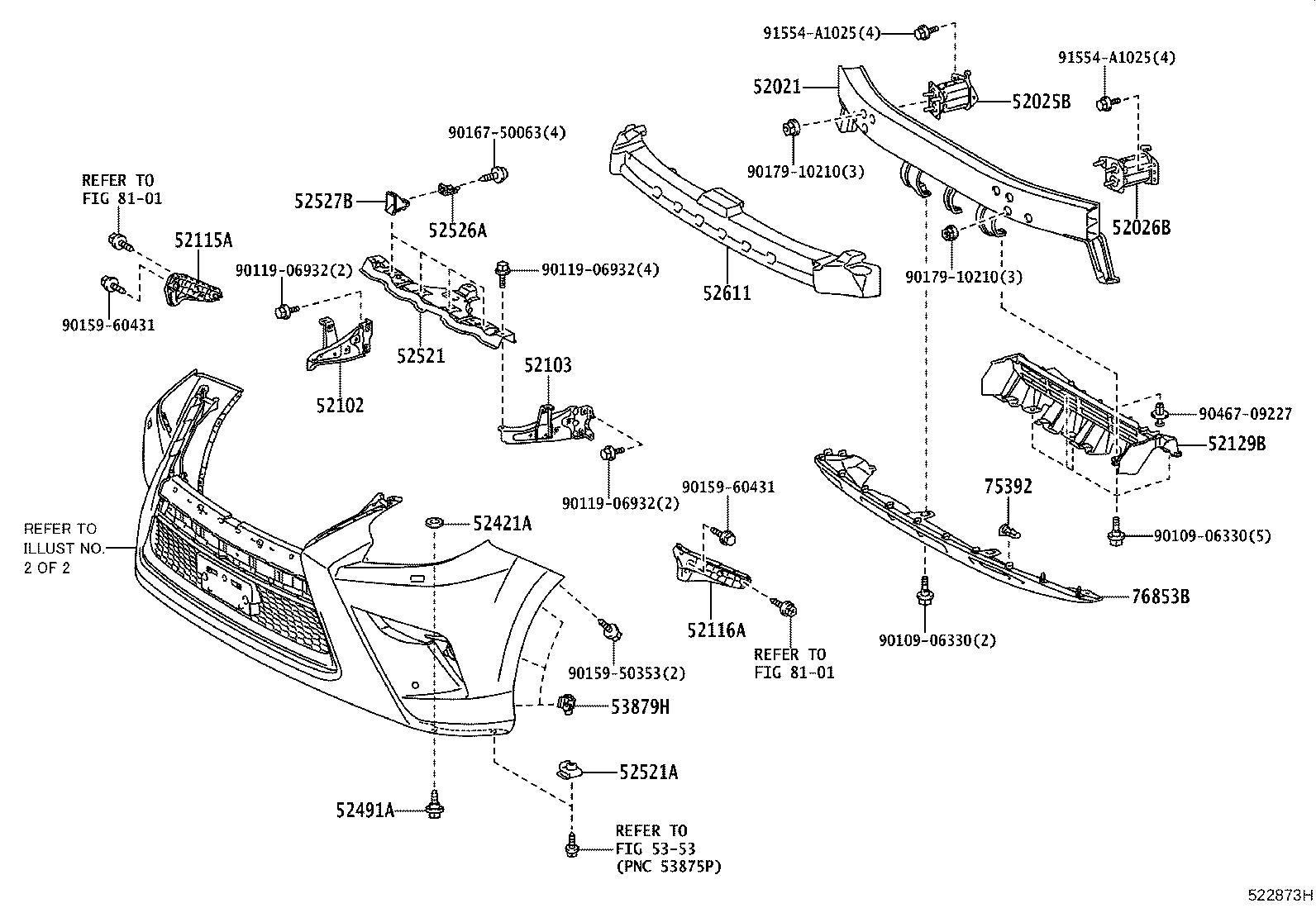 52114-60290 BRACKET, FRONT BUMPER EXTENSION MOUNTING product image