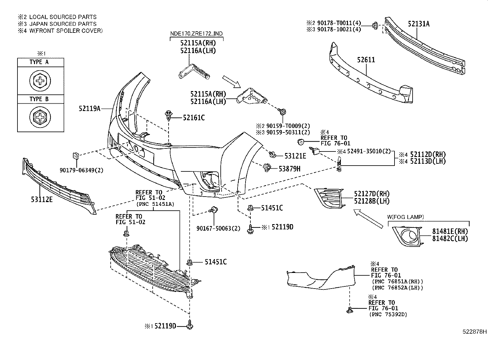 52112-02070 EXTENSION, FRONT BUMPER, RH product image
