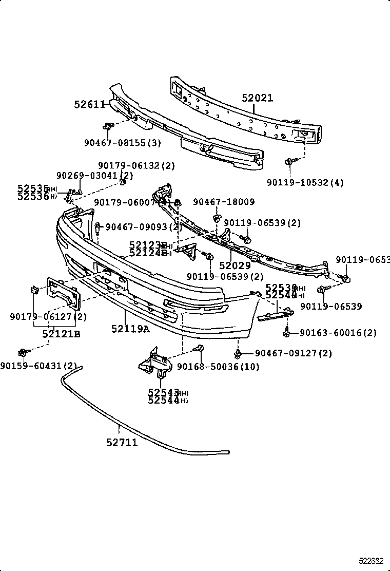 52611-30101 ABSORBER, FRONT BUMPER ENERGY product image