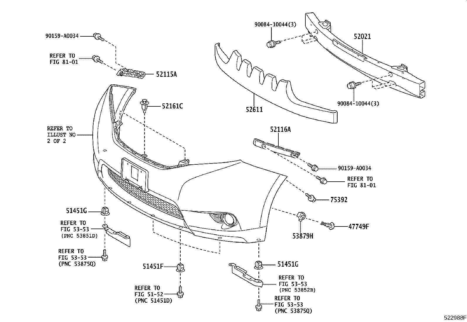 52115-08020 SUPPORT, FRONT BUMPER SIDE, RH product image