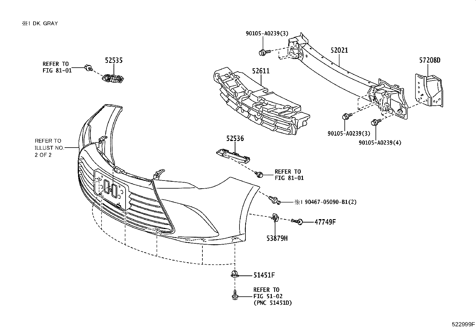 52114-06170 BRACKET, FRONT BUMPER EXTENSION MOUNTING product image