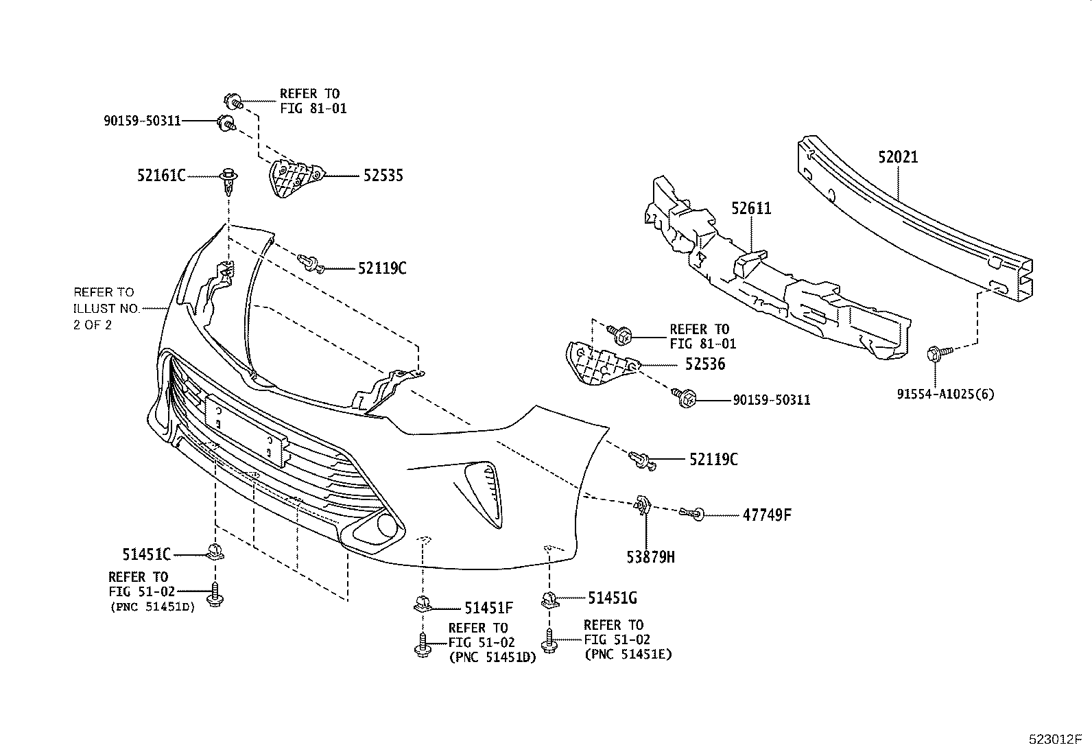 52611-06440 ABSORBER, FRONT BUMPER ENERGY product image