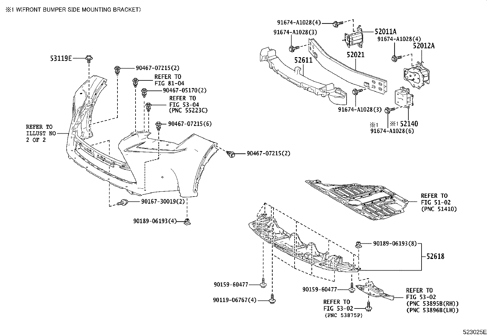 52102-78050 EXTENSION, FRONT BUMPER product image