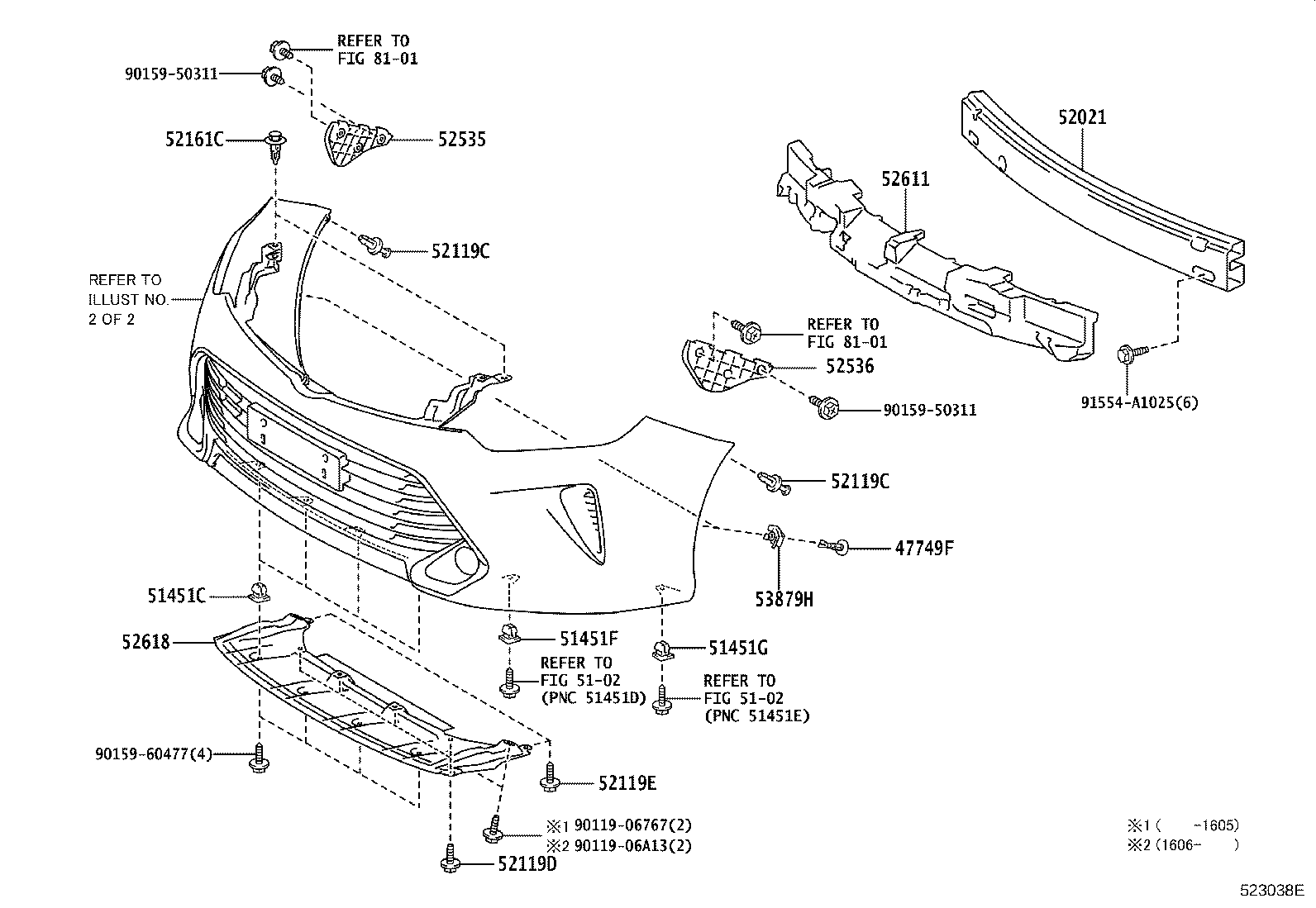 52611-06440 ABSORBER, FRONT BUMPER ENERGY product image