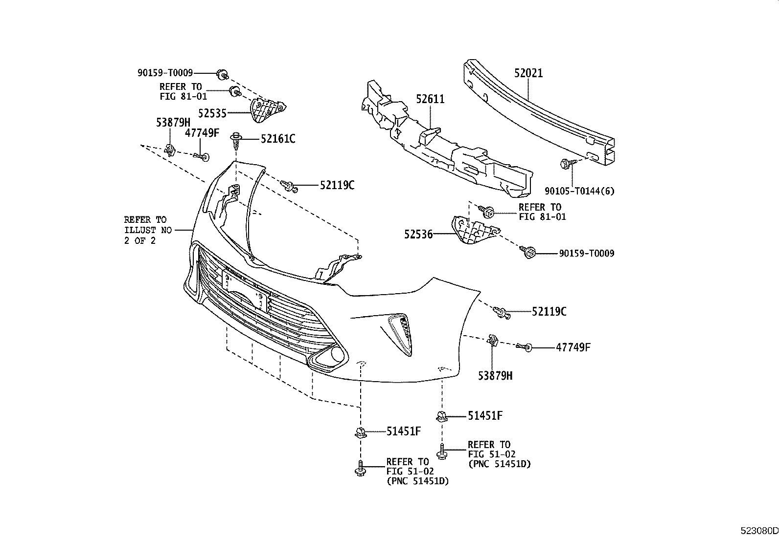 52114-06360 BRACKET, FRONT BUMPER EXTENSION MOUNTING product image
