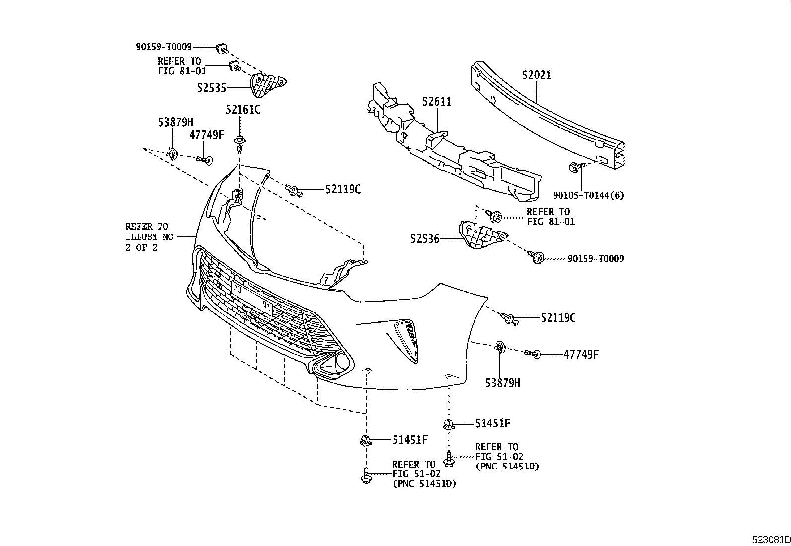 52114-06360 BRACKET, FRONT BUMPER EXTENSION MOUNTING product image