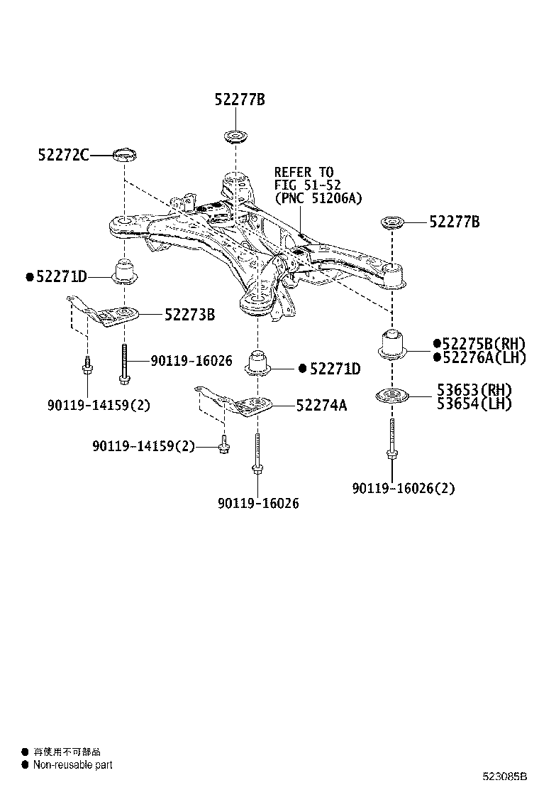 52211-58010 CUSHION, FRONT SUSPENSION MEMBER BODY MOUNTING, FRONT product image