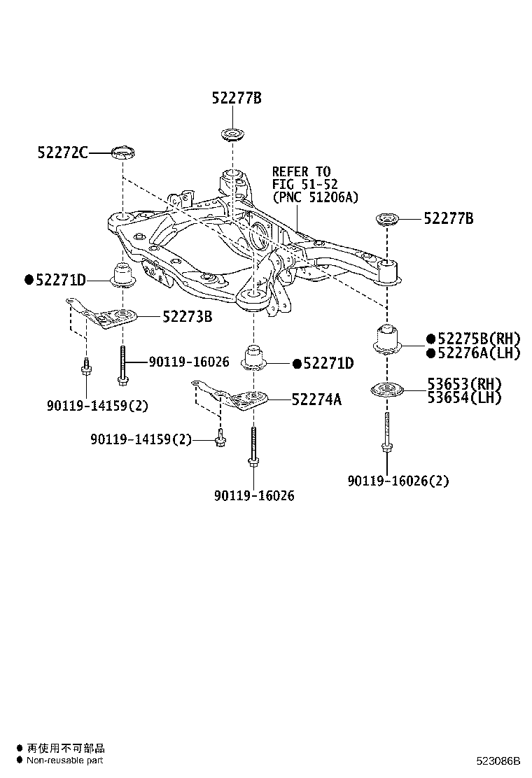 52211-58010 CUSHION, FRONT SUSPENSION MEMBER BODY MOUNTING, FRONT product image