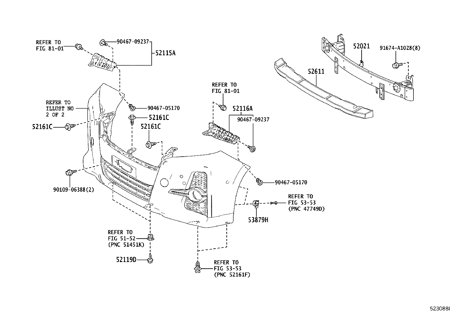 52030-58140 COVER ASSY, FRONT BUMPER HOLE, RH product image