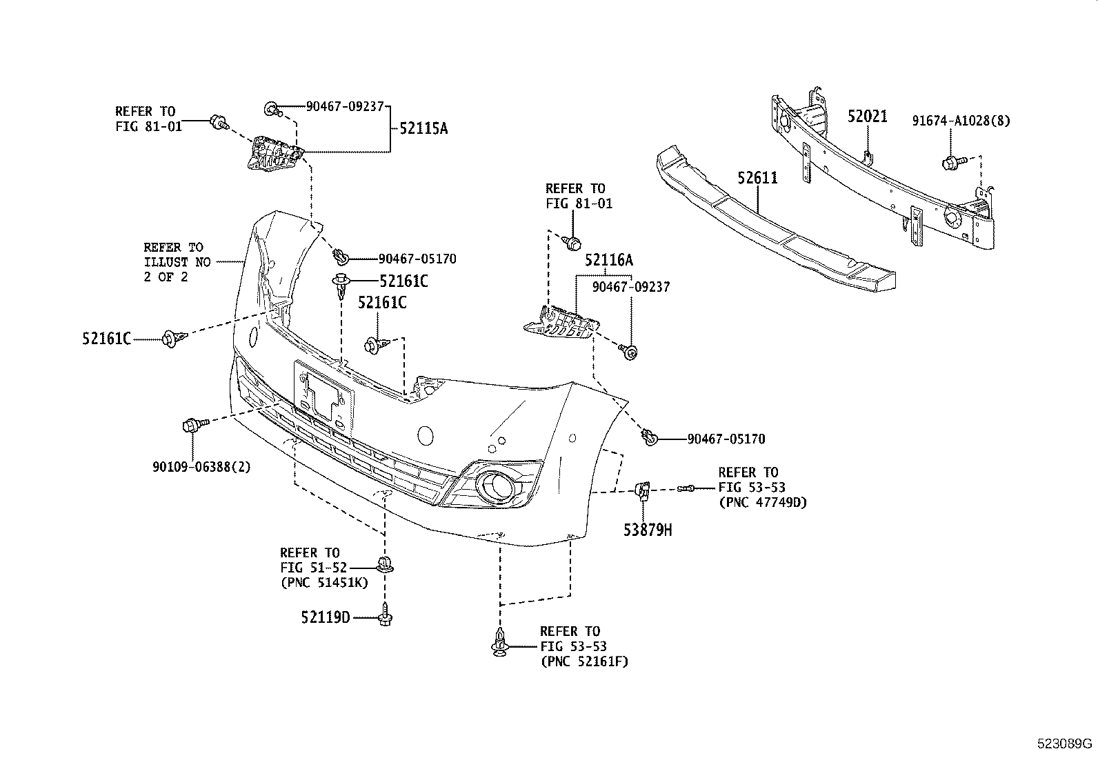 52116-58080 SUPPORT, FRONT BUMPER SIDE, LH product image