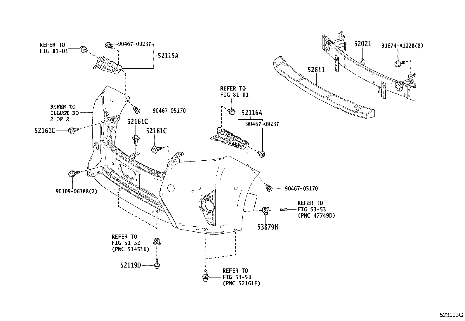 52030-58140 COVER ASSY, FRONT BUMPER HOLE, RH product image