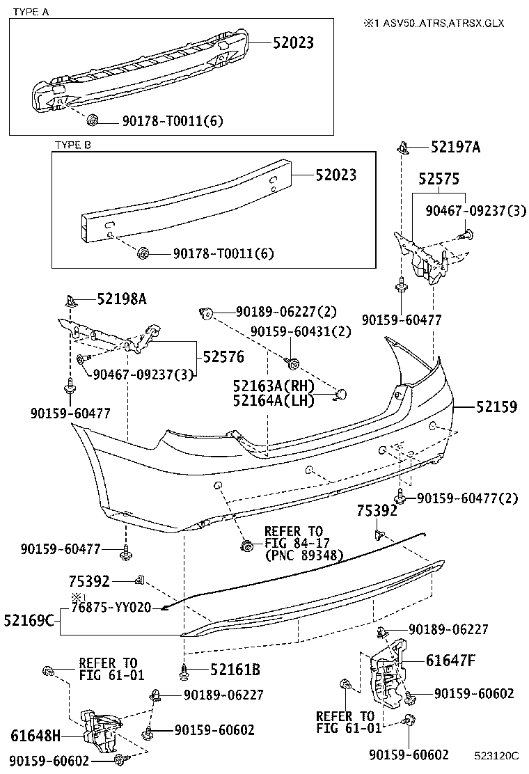 52169-06110 COVER, REAR BUMPER, LOWER product image