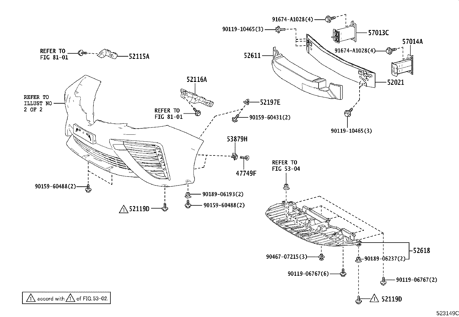 52114-62010 BRACKET, FRONT BUMPER EXTENSION MOUNTING product image
