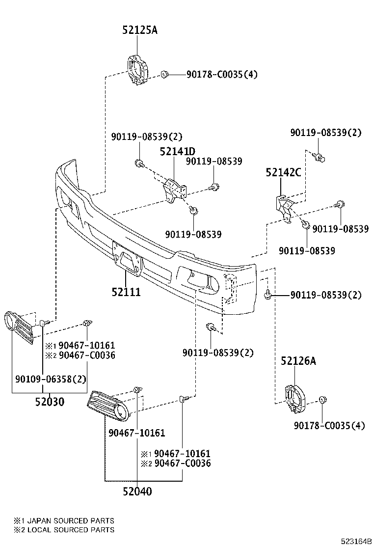 52018-0S900 BUMPER ASSY, FRONT product image