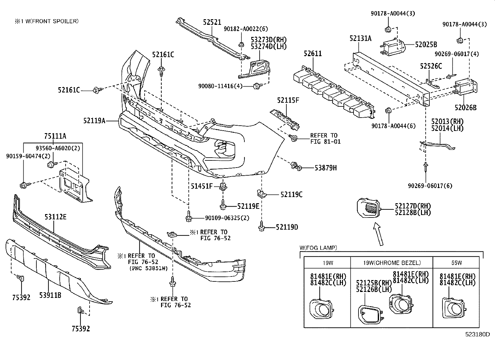 52116-04060 RETAINER, FRONT BUMPER product image