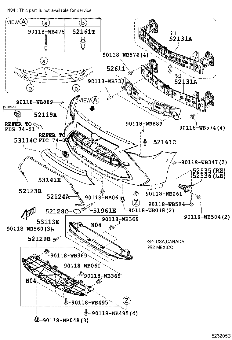 52129-WB001 COVER, FRONT BUMPER, LOWER product image