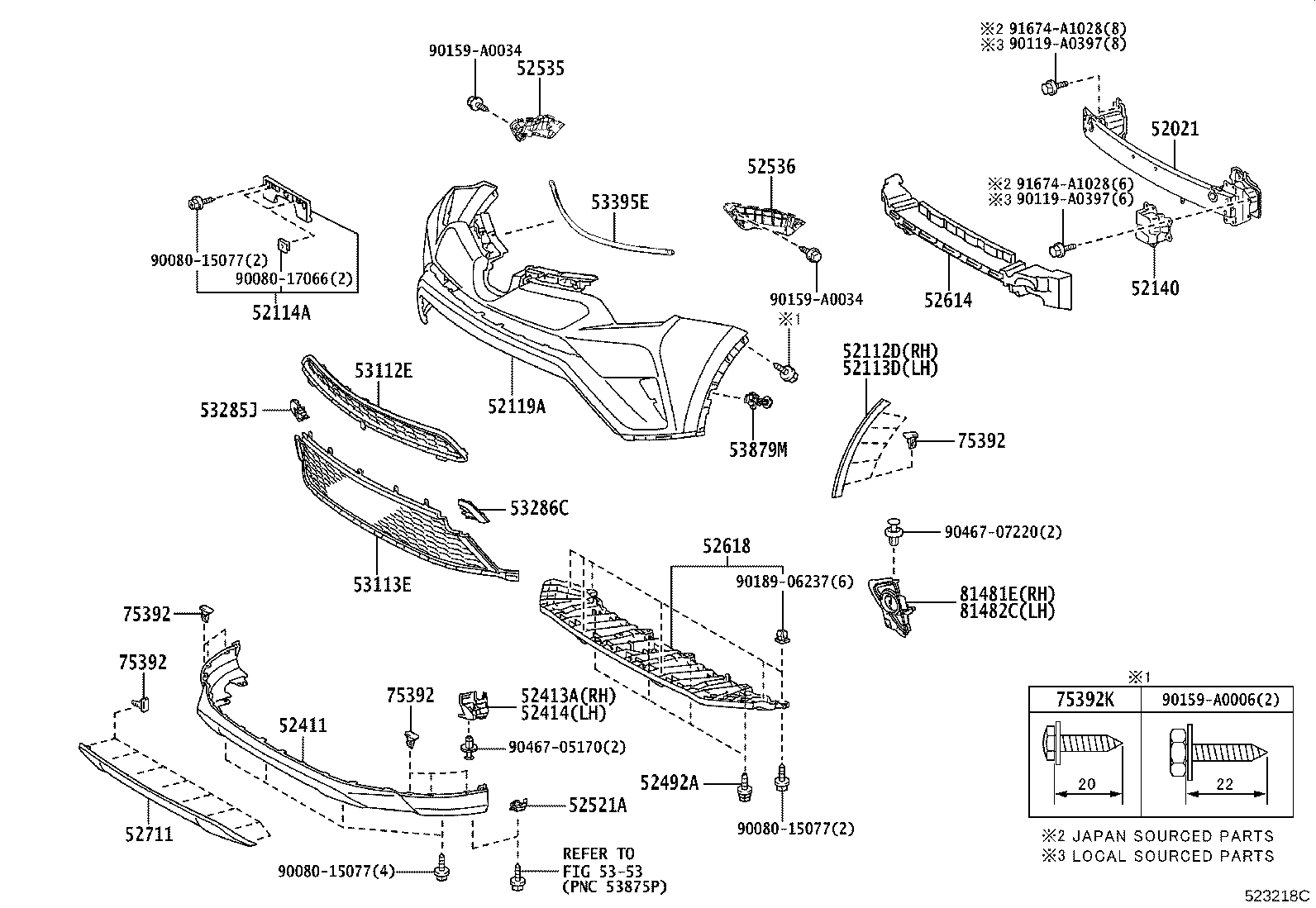 52112-0R070-A0 EXTENSION, FRONT BUMPER, RH product image