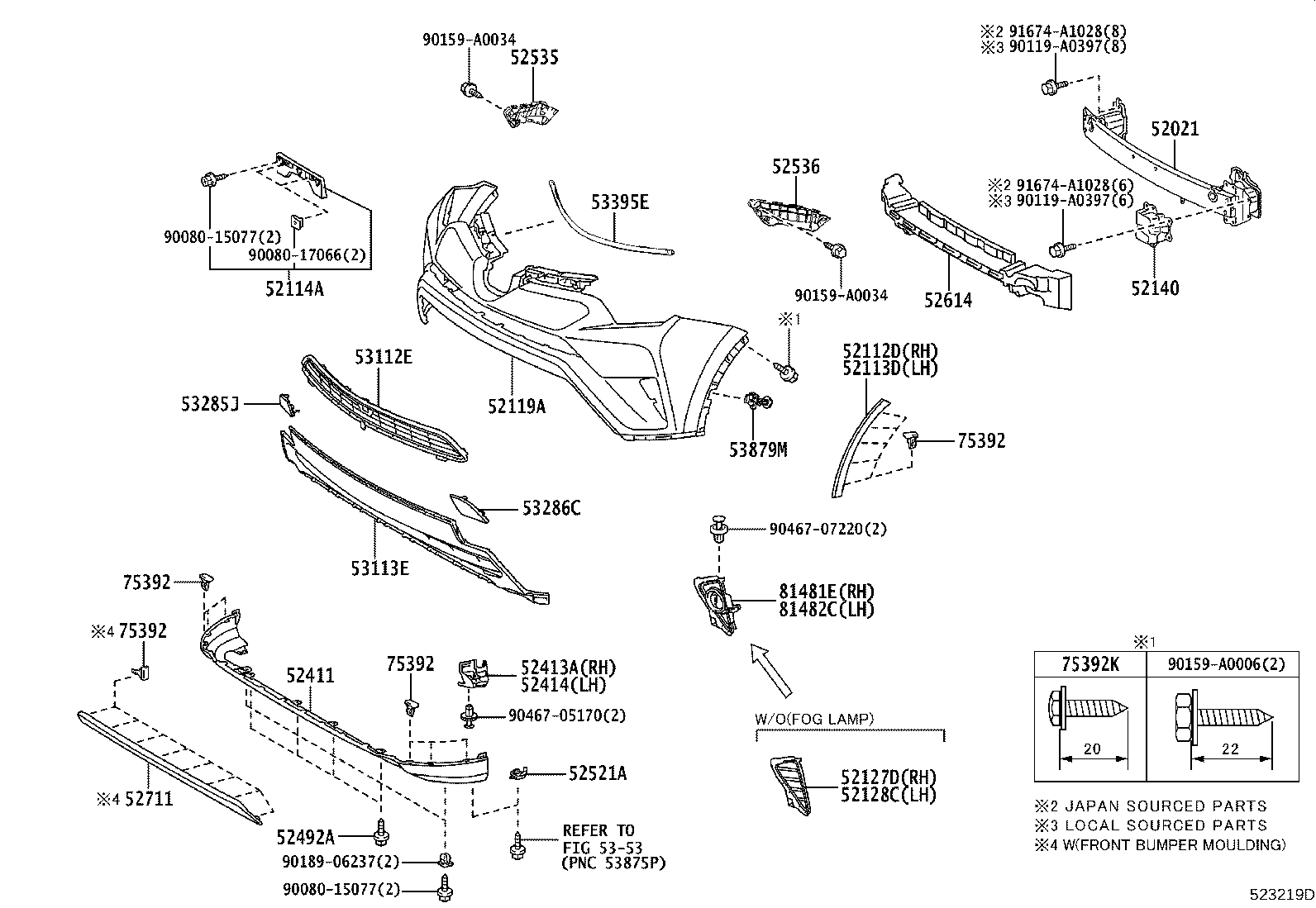 52112-0R070-A0 EXTENSION, FRONT BUMPER, RH product image