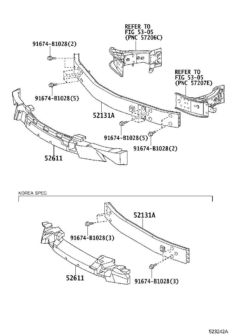 52114-30210 BRACKET, FRONT BUMPER EXTENSION MOUNTING product image