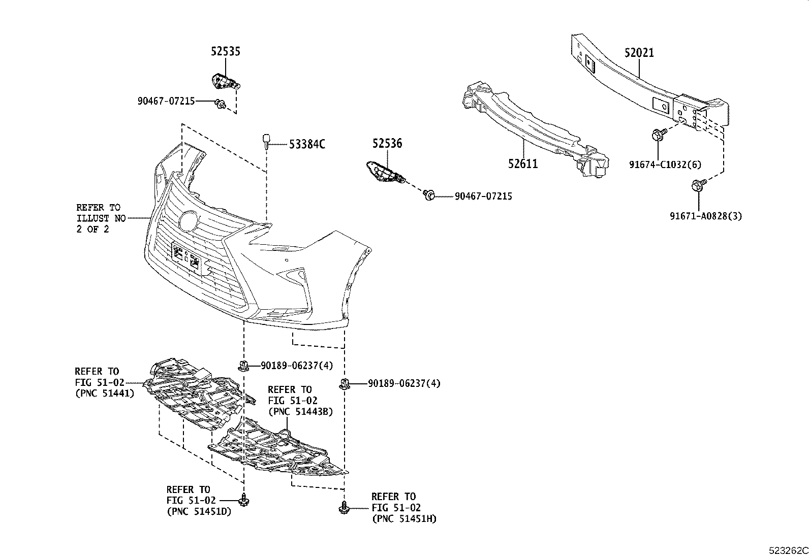 52611-0E151 ABSORBER, FRONT BUMPER ENERGY product image