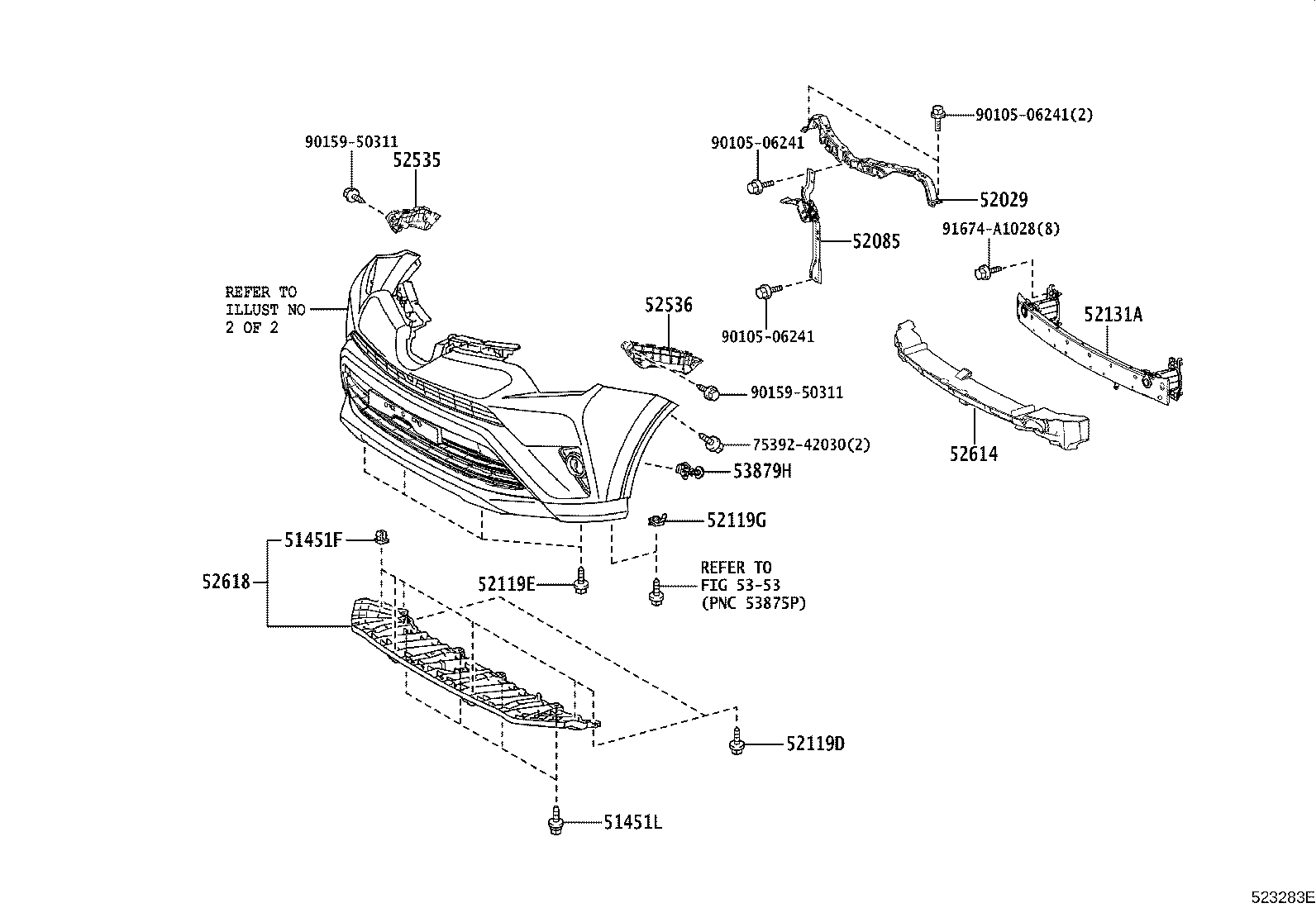 52114-42130 BRACKET, FRONT BUMPER EXTENSION MOUNTING product image