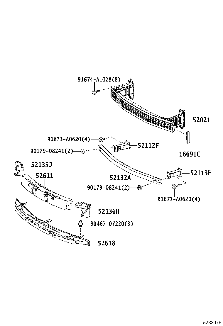 52114-47180 BRACKET, FRONT BUMPER EXTENSION MOUNTING product image