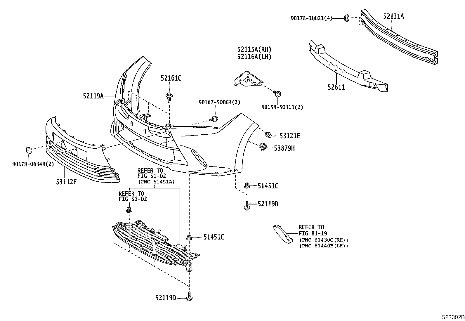 52112-02070 EXTENSION, FRONT BUMPER, RH product image