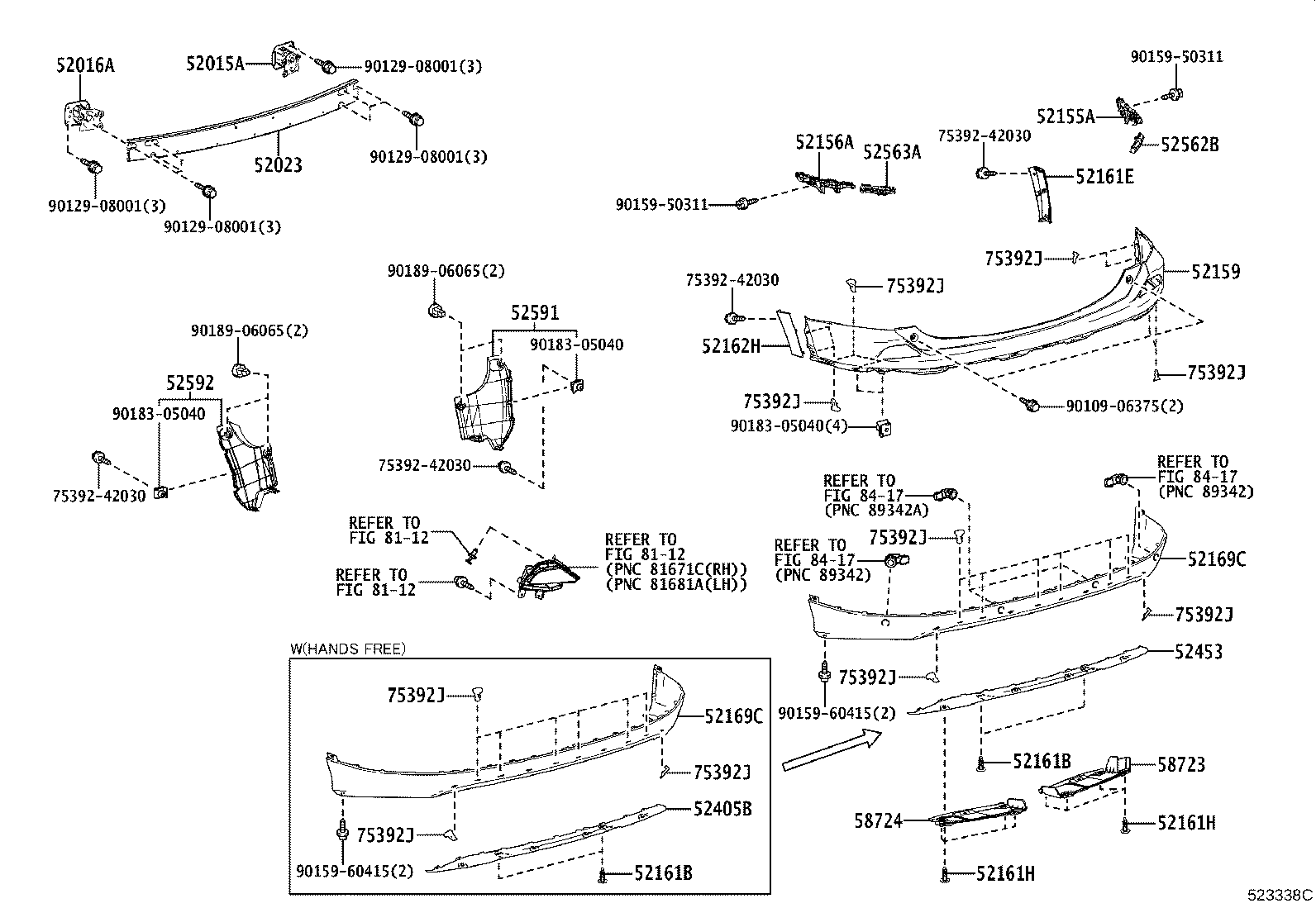52150-42840 COVER, REAR BUMPER product image