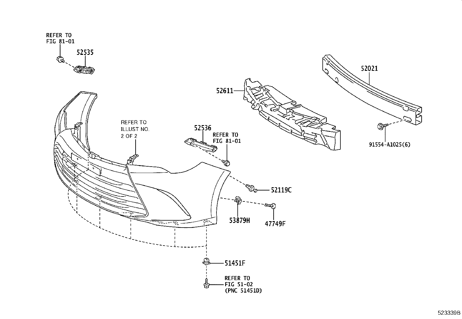 52114-06290 BRACKET, FRONT BUMPER EXTENSION MOUNTING product image