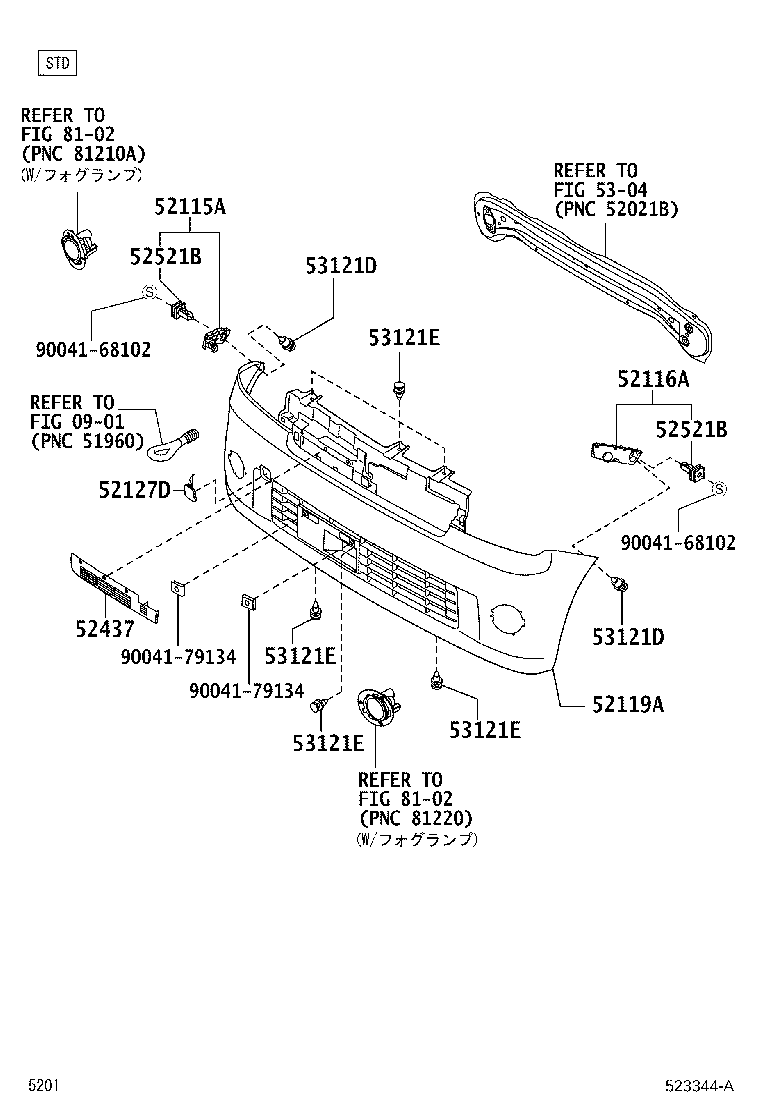52116-B2200 SUPPORT, FRONT BUMPER SIDE, LH product image