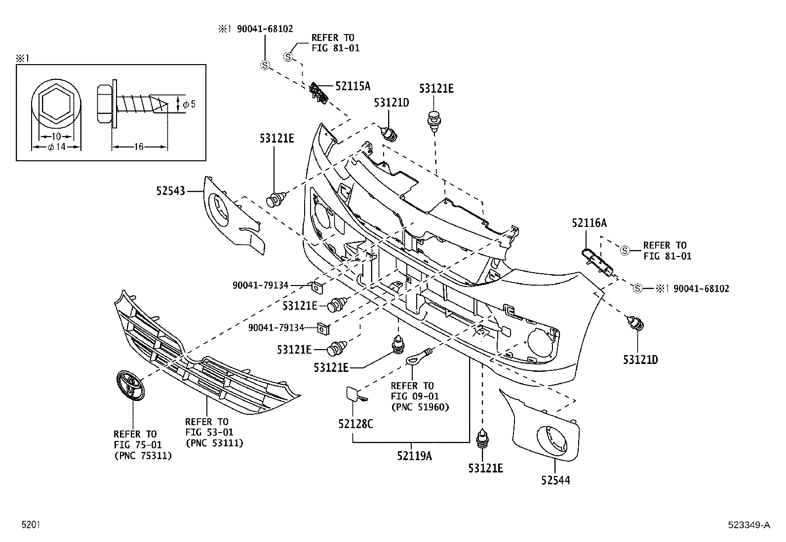 52116-B2330 SUPPORT, FRONT BUMPER SIDE, LH product image