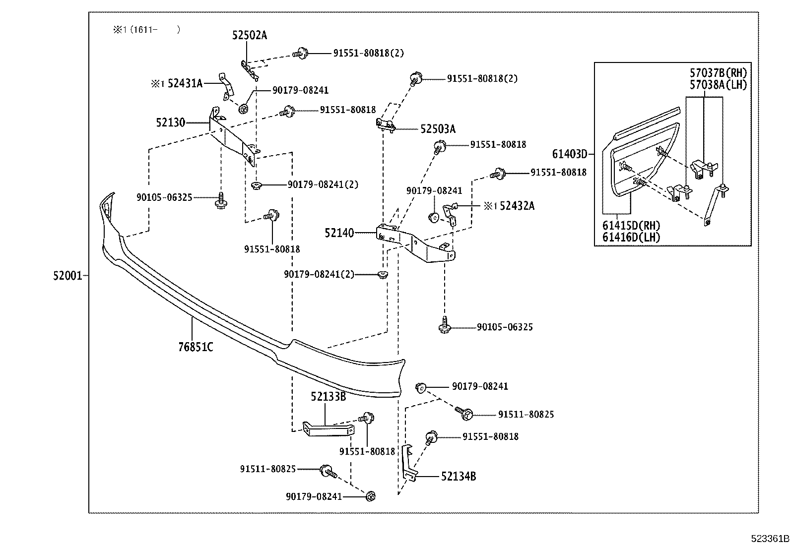 52025-37030 EXTENSION SUB-ASSY, FRONT BUMPER, NO.2 RH product image
