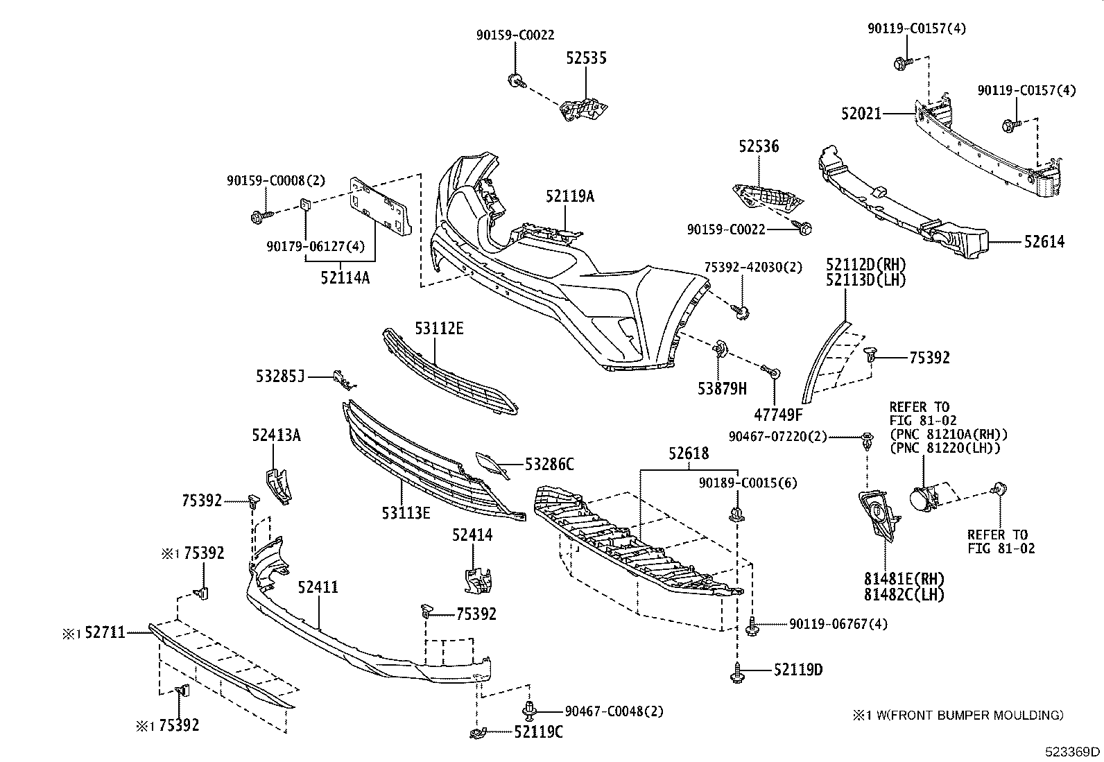 52114-0R100 BRACKET, FRONT BUMPER EXTENSION MOUNTING product image