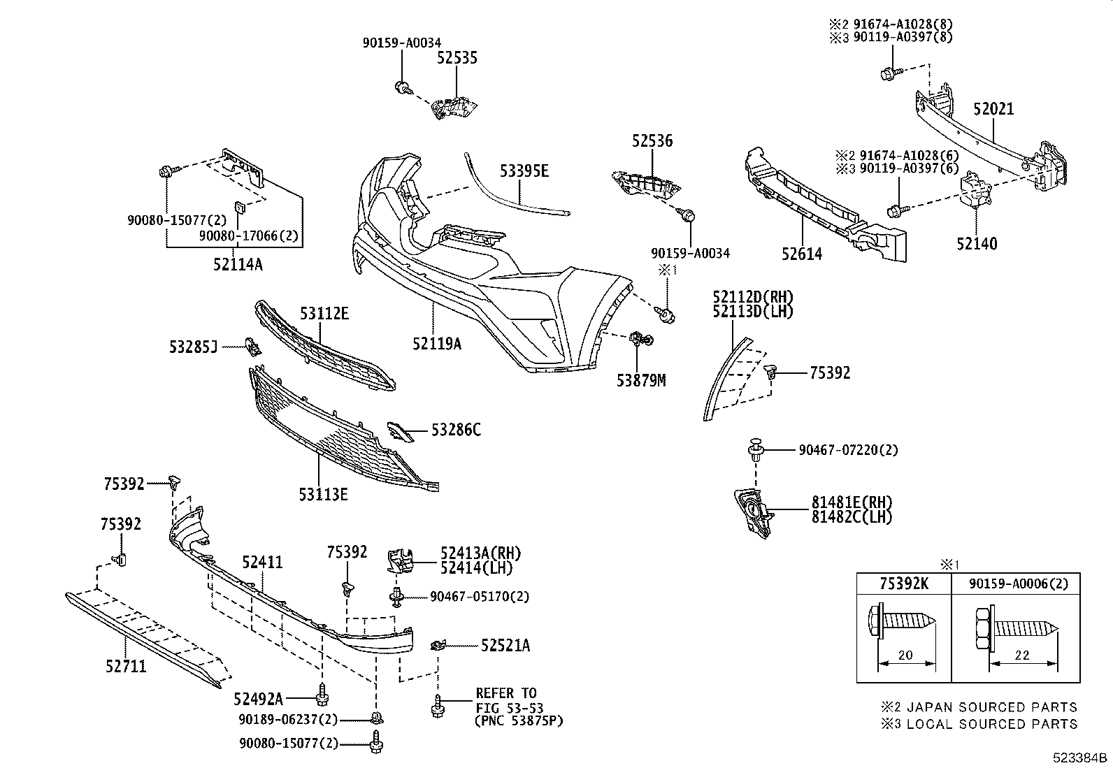 52112-0R070-A0 EXTENSION, FRONT BUMPER, RH product image