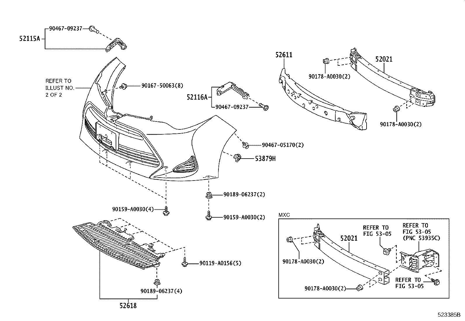 52114-02090 BRACKET, FRONT BUMPER EXTENSION MOUNTING product image