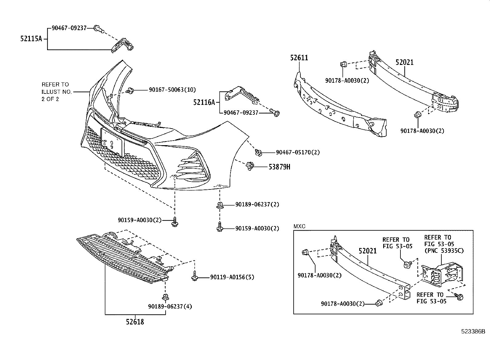 52114-02090 BRACKET, FRONT BUMPER EXTENSION MOUNTING product image