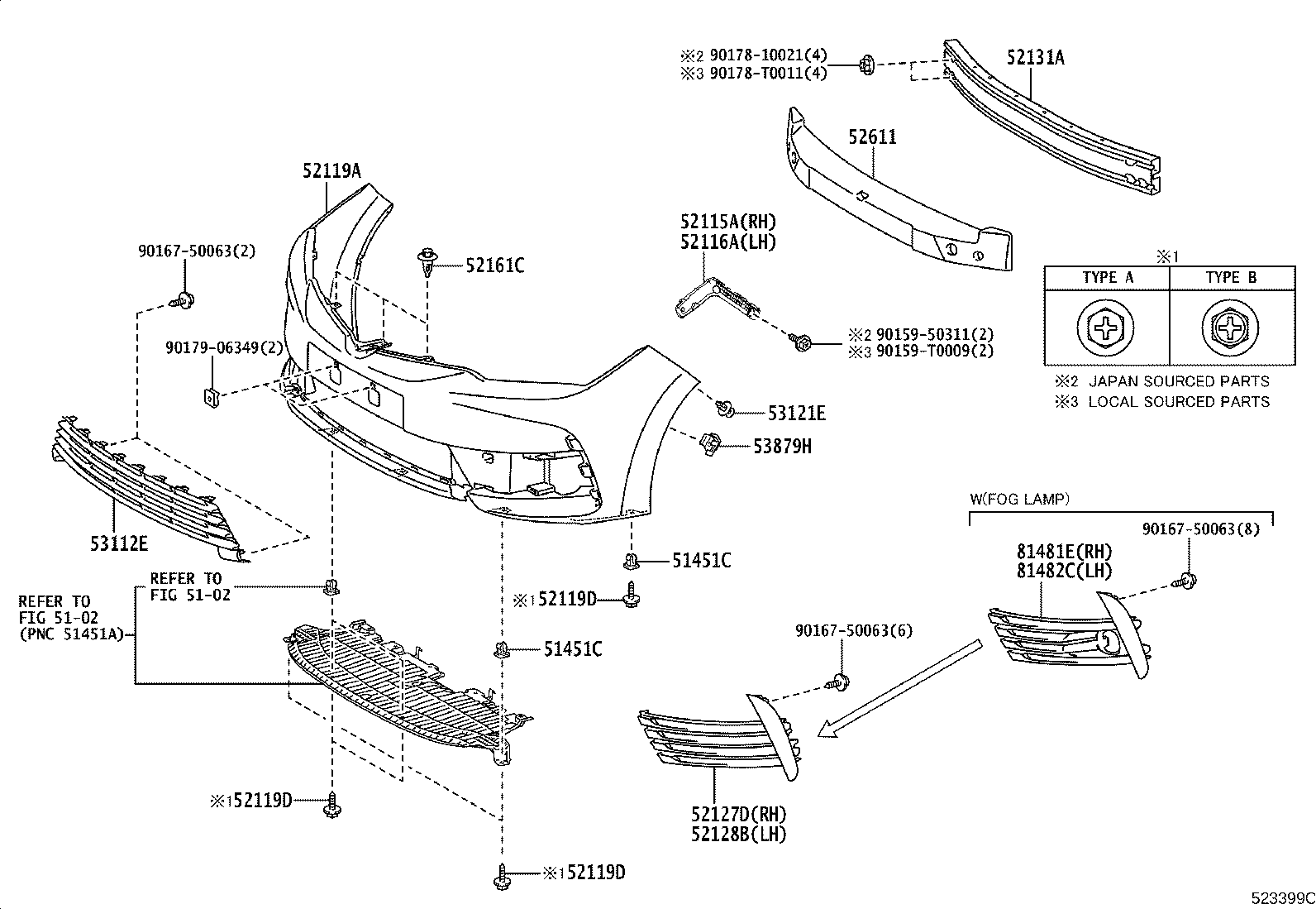52112-02070 EXTENSION, FRONT BUMPER, RH product image